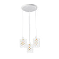 Vintage Retro 3 Way E27 Industrial White Cage Ceiling Pendant Light~3943