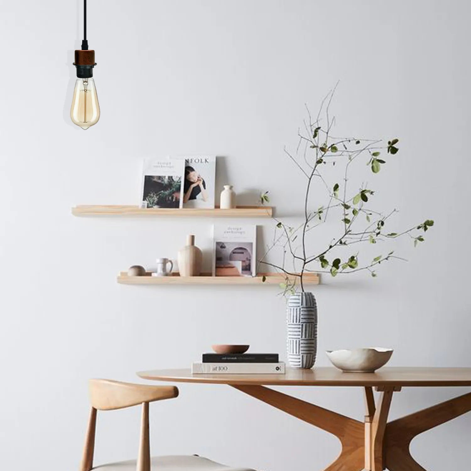 Rustic Red Pendant Light, Lamp Holder Hanging Light,E27 UK Holder PVC Cable~4206