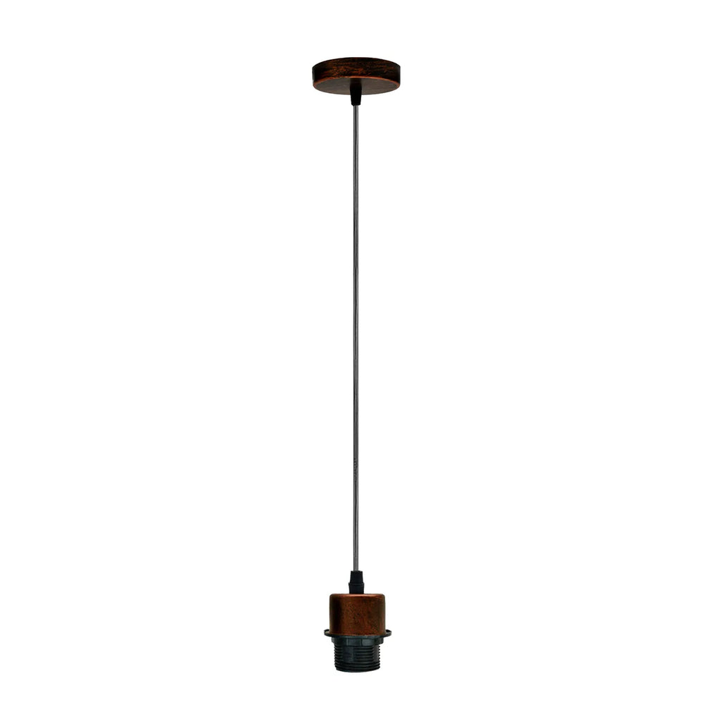Rustic Red Pendant Light, Lamp Holder Hanging Light,E27 UK Holder PVC Cable~4206