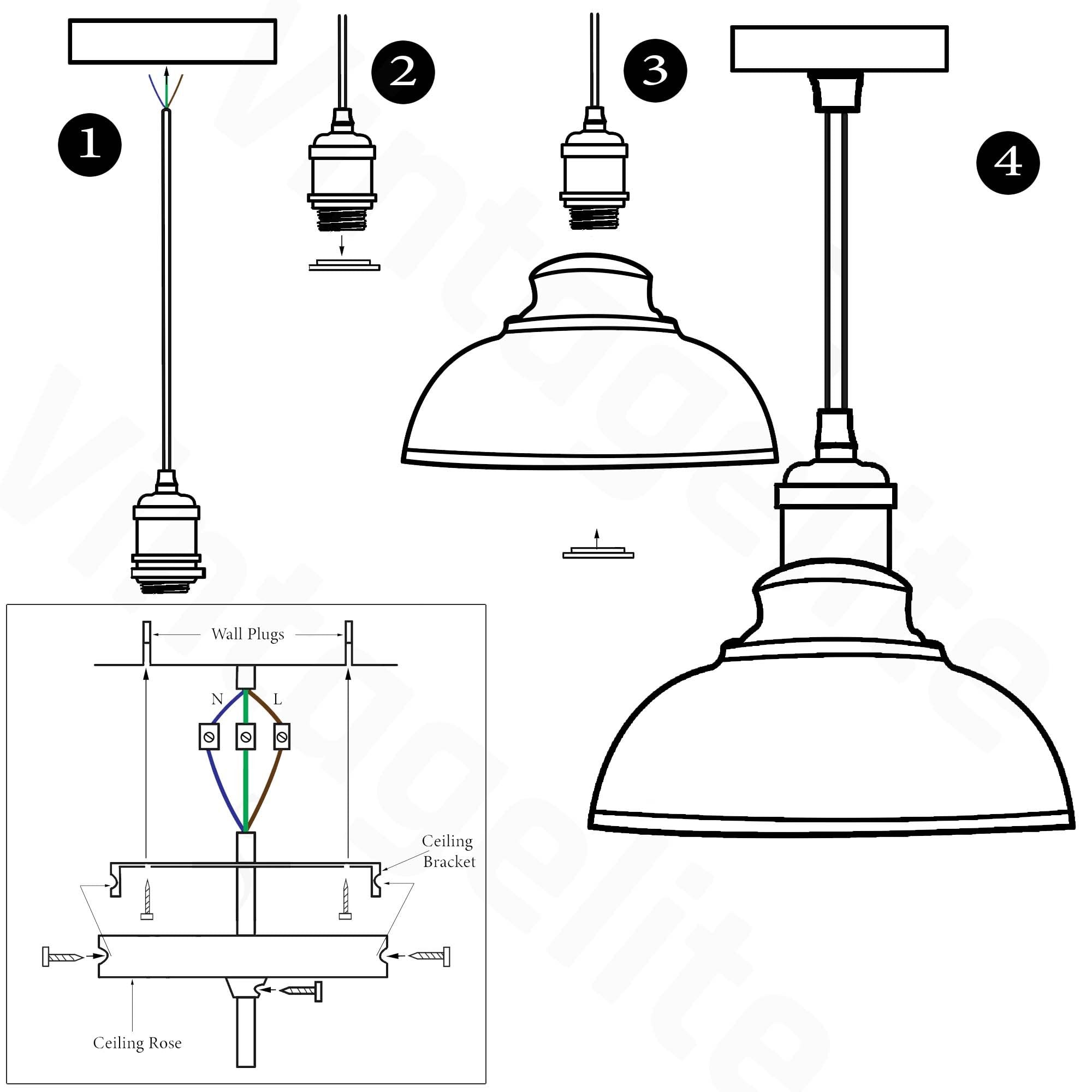 Retro Pendant Light Shade Vintage Industrial Ceiling Lighting LED Restaurant Loft With Free Bulb~2101