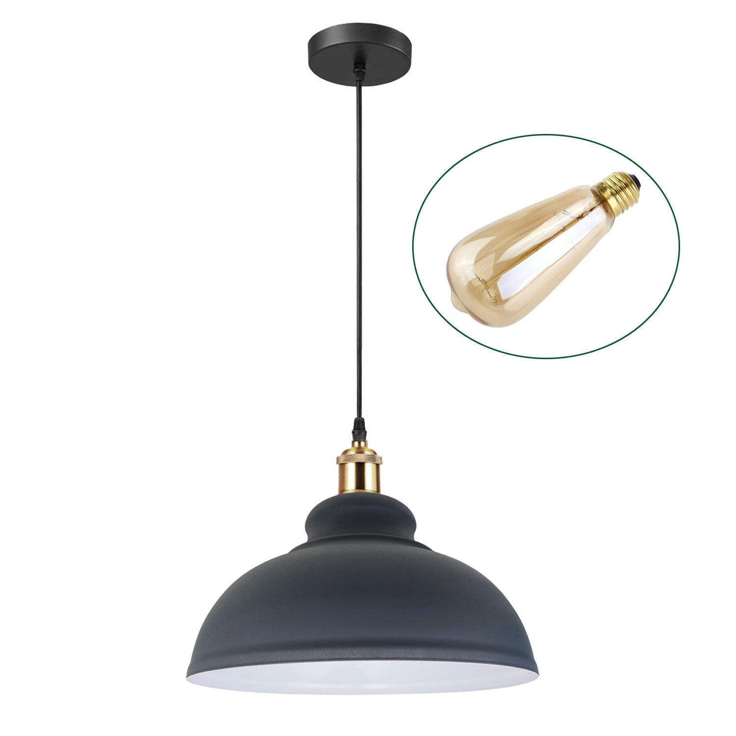 Retro Pendant Light Shade Vintage Industrial Ceiling Lighting LED Restaurant Loft With Free Bulb~2101