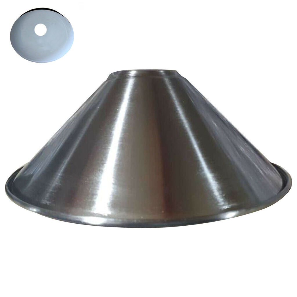 Vintage Style Metal Ceiling 22cm Satin Nickel Light Shade~1110