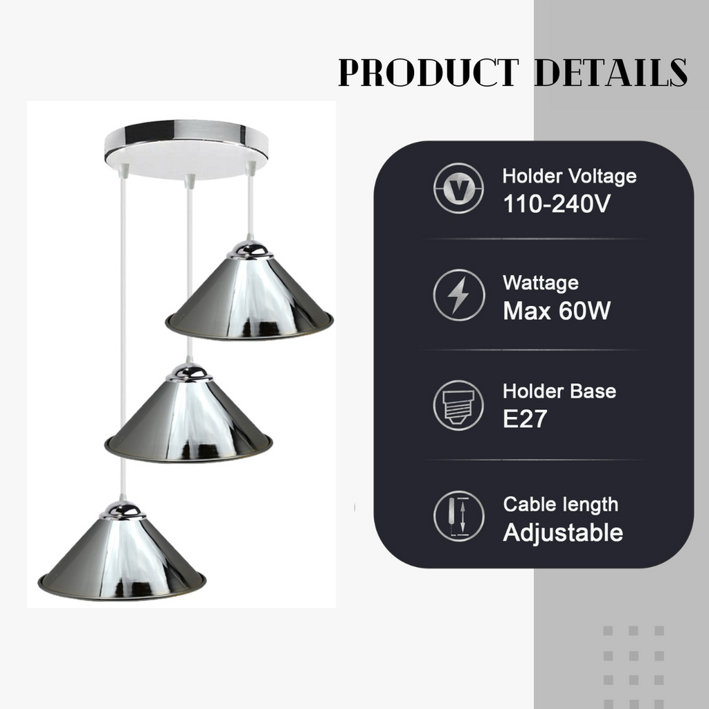 Vintage Industrial Pendant Light | Retro Loft Style~1515