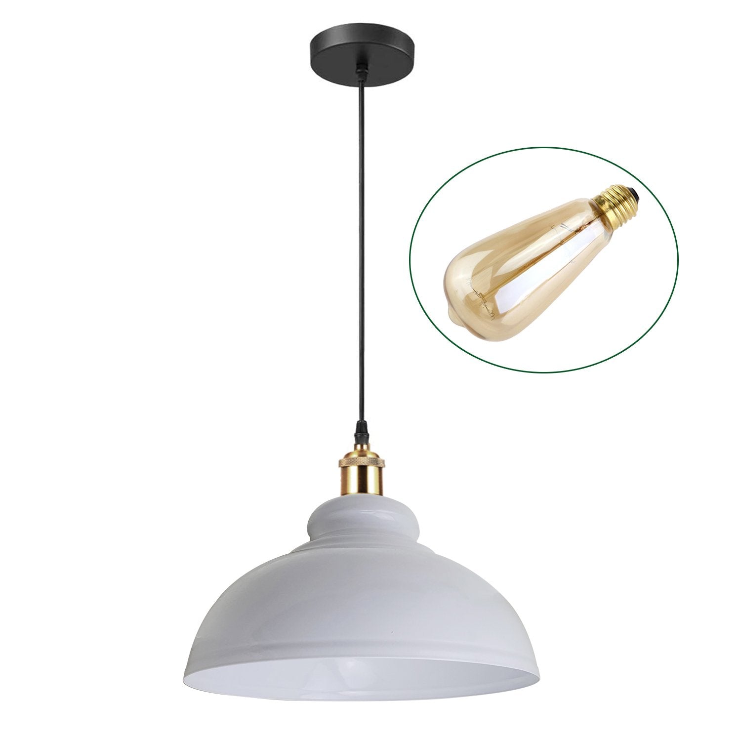 Retro Pendant Light Shade Vintage Industrial Ceiling Lighting LED Restaurant Loft With Free Bulb~2101