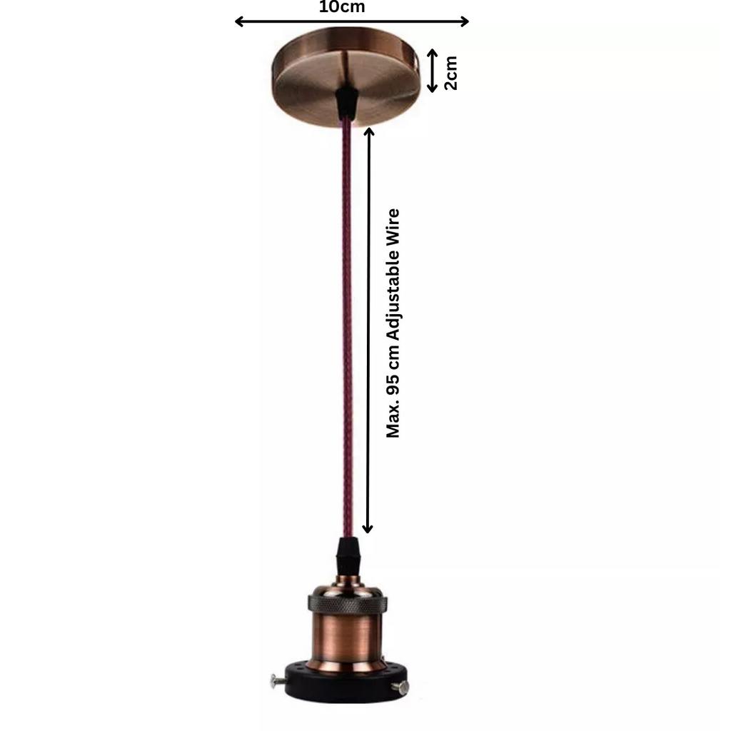 Vintage Copper Pendant Light Lamp Set~3260