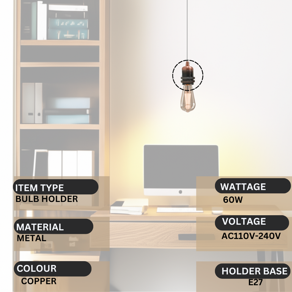 Smooth Holder With Ring Copper E27 Socket Ceramic Holder~2737