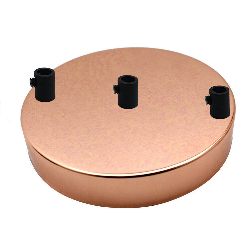 3 Outlet Rose Gold Metal Ceiling Rose 120x25mm~2808
